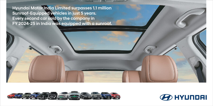 Hyundai Motor India Limited surpasses 1.1 million Sunroof Equipped vehicles in just 5 years
